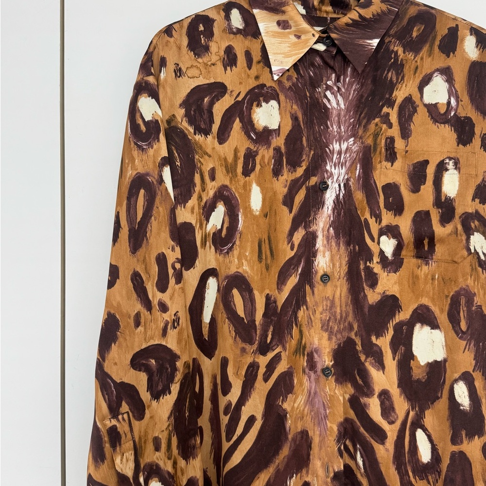 Marni Brown and Purple Abstract Silk Button-Up - Picture 8 of 12